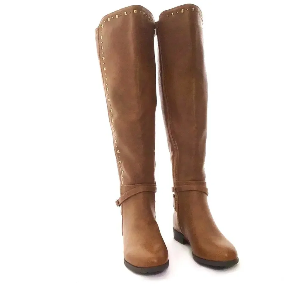 Rialto Riding Boot Women's Ferrell R7741 Cognac Round Toe Over the Knee size 5 M